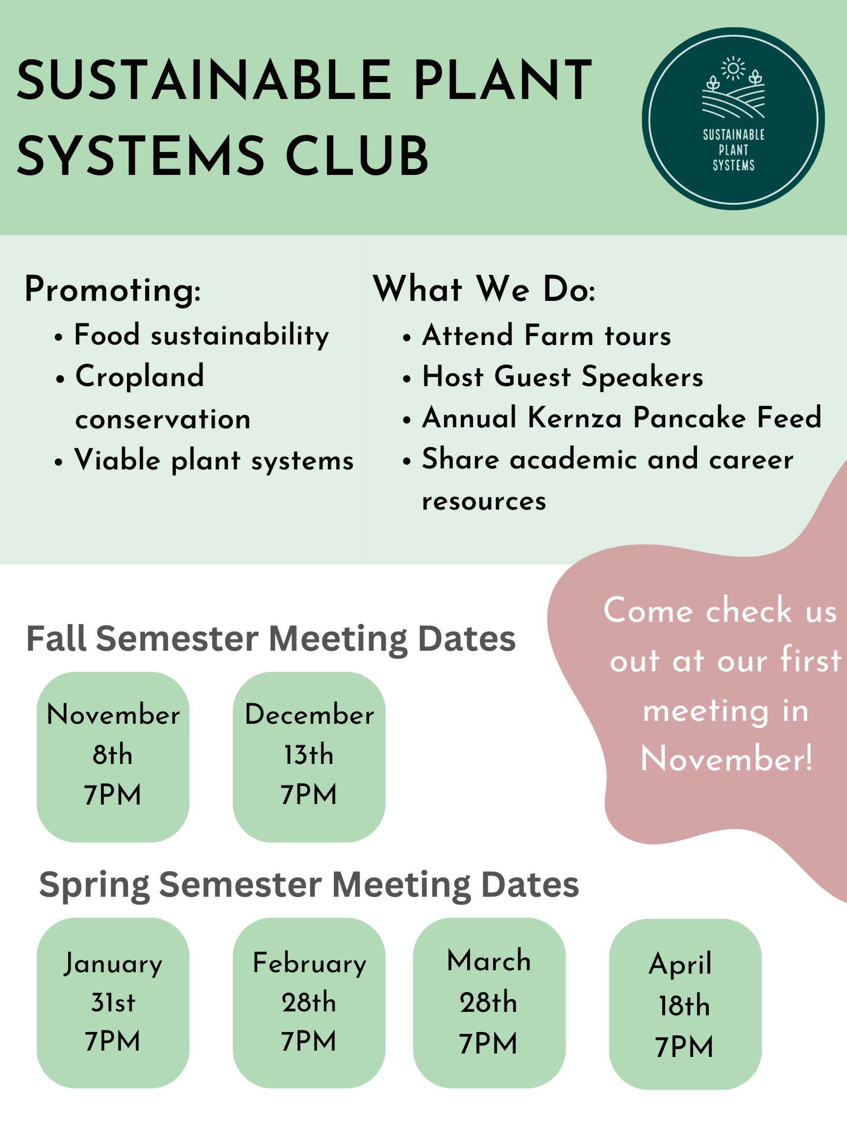 Sustainable Plant Systems Club poster